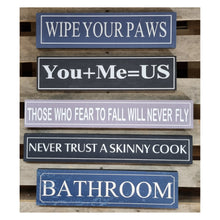 Load image into Gallery viewer, Large Blue Bathroom Home Interior Sign Laminated Decor Wall Art 50x12 cm
