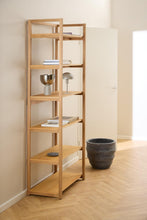 Load image into Gallery viewer, Ludza Tall Bookcase Shelving Unit In Oiled Oak With 3 Shelves 193x80x40 cm