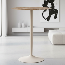 Load image into Gallery viewer, Malta Brown Ceramic Bar Table With Steel Base Large Spacious 80cm Diameter