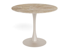 Load image into Gallery viewer, Malta Round Brown Ceramic Designer Dining Table Grey Metal Base