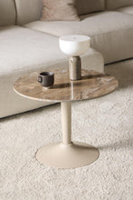 Load image into Gallery viewer, Malta Round Coffee Table With Brown Marble Effect Ceramic Top 60cm
