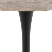 Load image into Gallery viewer, Malta Round Brown Ceramic Designer Dining Table Black Metal Base Marble Look 90x75cm