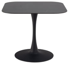 Load image into Gallery viewer, Malta Square Black Ceramic Designer Dining Table Curve Metal Base 90x90cm