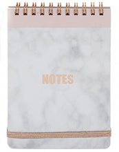Load image into Gallery viewer, Marble print and Rose Gold Stationery Set, Pencil Case, Notepad and Slim Rollerball Pen