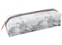 Load image into Gallery viewer, Marble print and Rose Gold Stationery Set, Pencil Case, Notepad and Slim Rollerball Pen