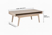 Load image into Gallery viewer, Marte Oak Coffee Table With Compartment Shelf White 130x70cm