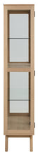 Load image into Gallery viewer, Marte Tall Glass Display Storage Cabinet In White Oak, 2 Glass Doors 3 Shelves 192x40x94cm