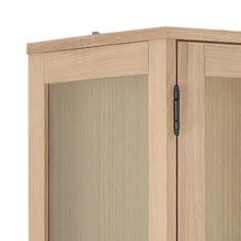 Load image into Gallery viewer, Marte Tall Glass Display Storage Cabinet In White Oak, 2 Glass Doors 3 Shelves 192x40x94cm