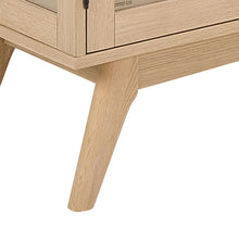 Load image into Gallery viewer, Marte Tall Glass Display Storage Cabinet In White Oak, 2 Glass Doors 3 Shelves 192x40x94cm