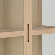 Load image into Gallery viewer, Marte Tall Glass Display Storage Cabinet In White Oak, 2 Glass Doors 3 Shelves 192x40x94cm