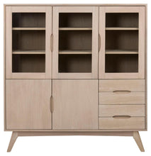 Load image into Gallery viewer, Marte Large Display Storage Cabinet In White Oak With 5 Doors 140x40x148cm