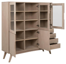 Load image into Gallery viewer, Marte Large Display Storage Cabinet In White Oak With 5 Doors 140x40x148cm
