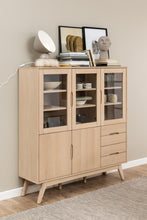 Load image into Gallery viewer, Marte Large Display Storage Cabinet In White Oak With 5 Doors 140x40x148cm