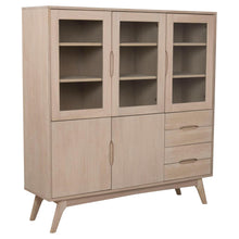 Load image into Gallery viewer, Marte Large Display Storage Cabinet In White Oak With 5 Doors 140x40x148cm