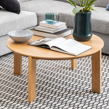 Load image into Gallery viewer, Maxime Round Oak Coffee Table Spacious Large 90cm