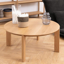 Load image into Gallery viewer, Maxime Round Oak Coffee Table Spacious Large 90cm