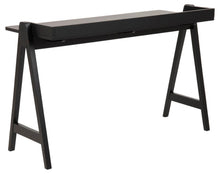 Load image into Gallery viewer, Miso Modern Office Desk In Black Oak With Wooden Legs Spacious 127cm
