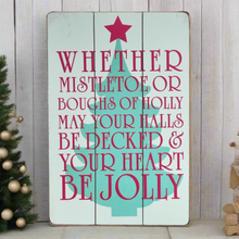 Load image into Gallery viewer, Quality Christmas Tree Wall Art Sign Plaque 'Be Jolly' Christmas Hanging Wooden Decor 45x30cm