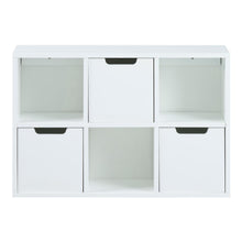 Load image into Gallery viewer, Mitra White Shelving Unit With 3 Shelves And Drawers 58x18x39 cm