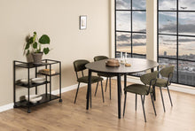 Load image into Gallery viewer, Montreux Round Extendable Black Oak Dining Table 115/154cm Extending Top