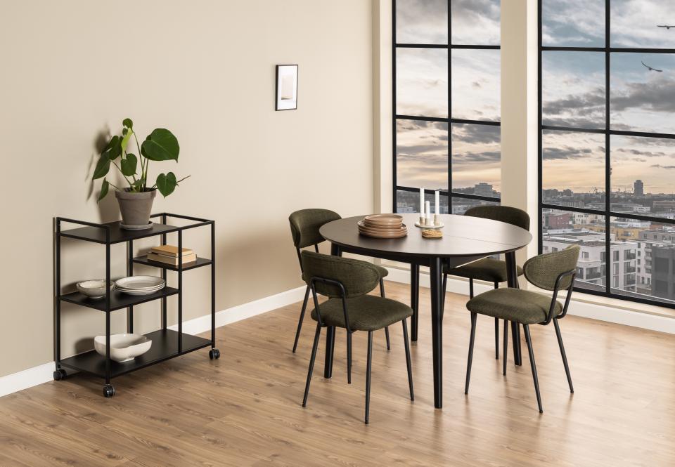 Montreux Round Extendable Black Oak Dining Table 115/154cm Extending Top