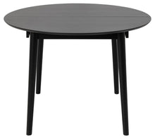 Load image into Gallery viewer, Montreux Round Extendable Black Oak Dining Table 115/154cm Extending Top