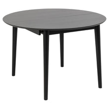 Load image into Gallery viewer, Montreux Round Extendable Black Oak Dining Table 115/154cm Extending Top