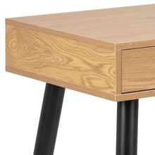 Load image into Gallery viewer, Neptun Bureau Modern Office Desk In Wild Oak With Black Metal Legs 110x50cm