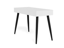Load image into Gallery viewer, Neptun Bureau Office Desk In White With Black Metal Legs 110x50cm