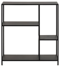 Load image into Gallery viewer, Newcastle Black Metal Bookcase Shelving Unit With 3 Shelves 80x30x86cm