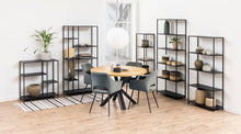 Load image into Gallery viewer, Newcastle Tall Metal Bookcase Shelving Unit Black With 5 Shelves 69x30x185cm