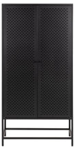 Load image into Gallery viewer, Newcastle Black Metal Cabinet 2 Doors 2 Shelves 160x40x80cm
