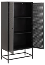 Load image into Gallery viewer, Newcastle Black Metal Cabinet 2 Doors 2 Shelves 160x40x80cm