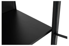Load image into Gallery viewer, Newcastle Black Display Cabinet 2 Glass Doors 4 Metal Shelves 180x40x80cm