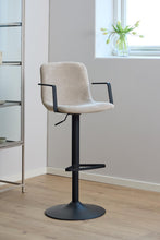 Load image into Gallery viewer, Pablo Barstools, Pair of Light Beige Fabric Bar stools with Armrests, Swivel and Height Adjustment functions