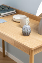 Load image into Gallery viewer, close up of a modern oak office desk by Homestreet