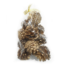 Load image into Gallery viewer, Pack Of 12 Gold Christmas Pine Cones For Decoration Or Craft