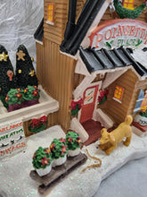 Load image into Gallery viewer, Light Up Poinsettia Place Christmas Village Scene Large LED Miniature 18cm