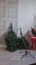 Load and play video in Gallery viewer, Artificial Christmas Tree 7ft 210cm Realistic PE PVC Large Xmas Decoration Green Pine