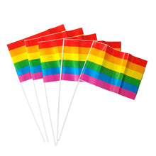 Load image into Gallery viewer, Pride Rainbow 5 Pack Flags Striped Plastic Party Celebration