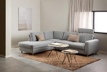 Load image into Gallery viewer, Prunus Luxury Round Coffee Table In Grey Brown Marble With Black Chrome Legs 80cm
