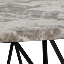 Load image into Gallery viewer, Prunus Luxury Round Coffee Table In Grey Brown Marble With Black Chrome Legs 80cm