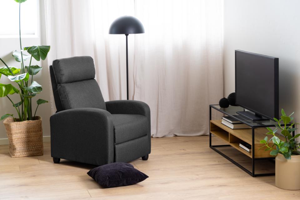Randolf TV Unit With Glass Top And Oak Shelf 120x40x45 cm
