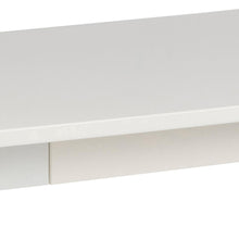 Load image into Gallery viewer, Close-up of a white furniture piece showing a drawer front and the top edge of a matching surface against a white background.