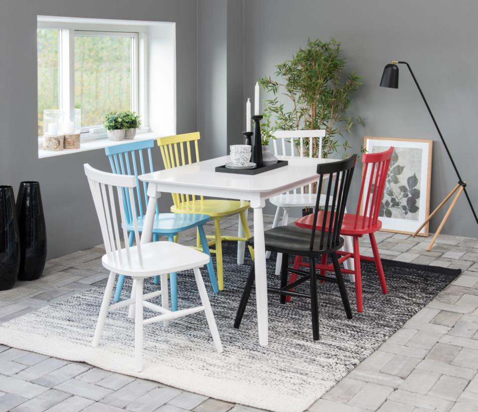 Riano White Dining Chair With Wide Base And High Back, Set Of 2 Chairs