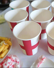 Load image into Gallery viewer, England St George Flag Paper Disposable Cups 8 Pack Party Supplies