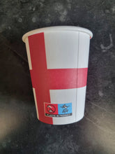 Load image into Gallery viewer, England St George Flag Paper Disposable Cups 8 Pack Party Supplies