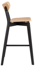Load image into Gallery viewer, Roxby Bar Stools Set Of 2 Curved Wood Black Oak Designer Kitchen Furniture