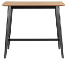 Load image into Gallery viewer, Roxby Bar Table Brown Oak With Black Legs And Footrest Modern Dining 120x60x105 cm