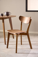 Load image into Gallery viewer, 2 x Roxby Curved Wood Dining Chair, Walnut Wood Designer Chairs Set Of 2